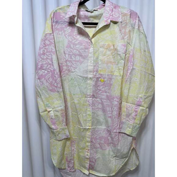 Kerri Rosenthal “Soleil Soleil” Tunic Top In Pastels Resort Wear Vacay Beach SM - Picture 1 of 8